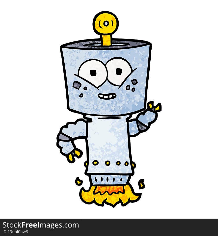 happy cartoon robot. happy cartoon robot