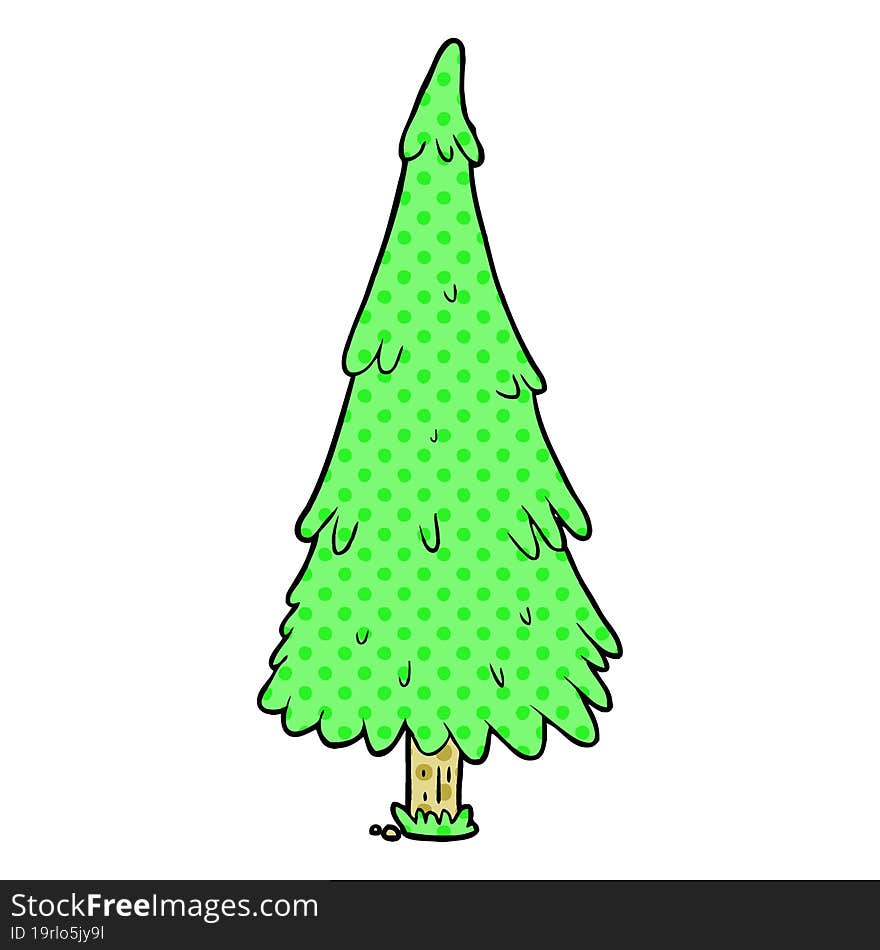 cartoon christmas tree. cartoon christmas tree