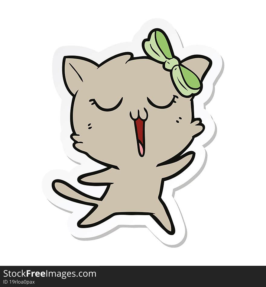 sticker of a cartoon cat