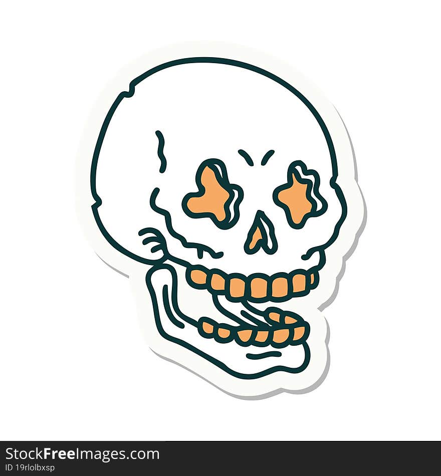 tattoo style sticker of a skull