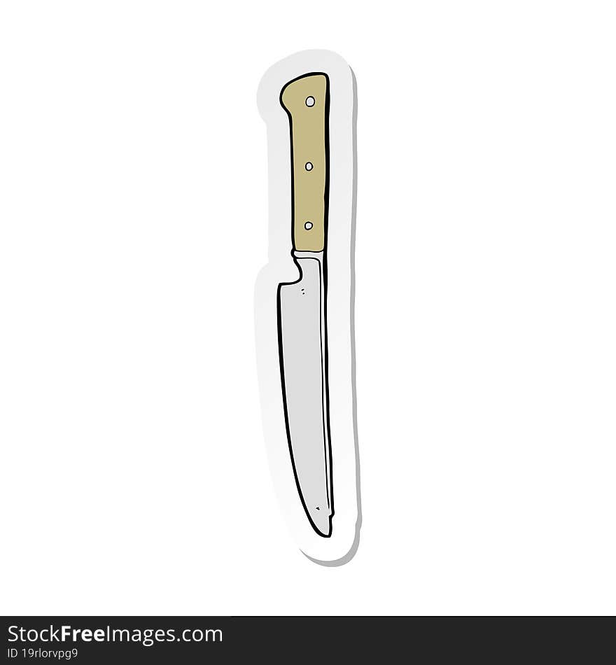 sticker of a cartoon kitchen knife