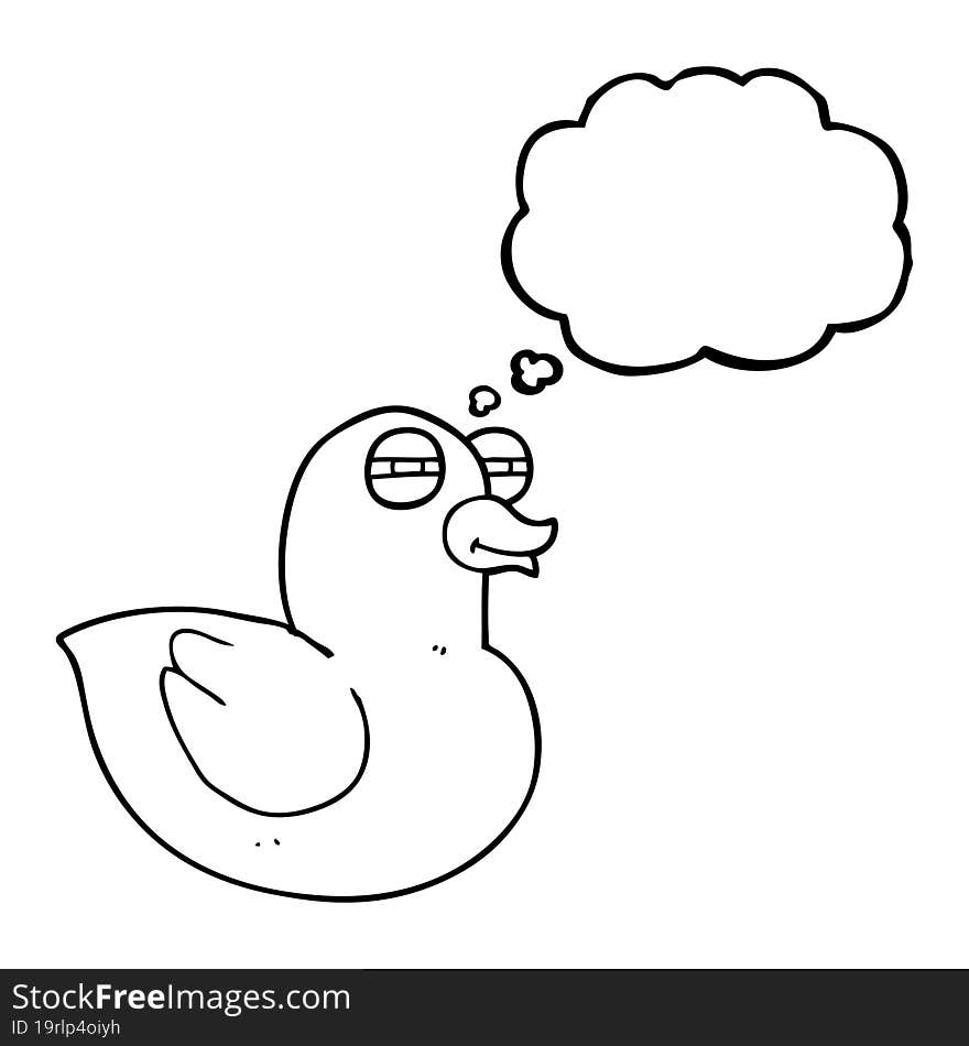 freehand drawn thought bubble cartoon funny rubber duck