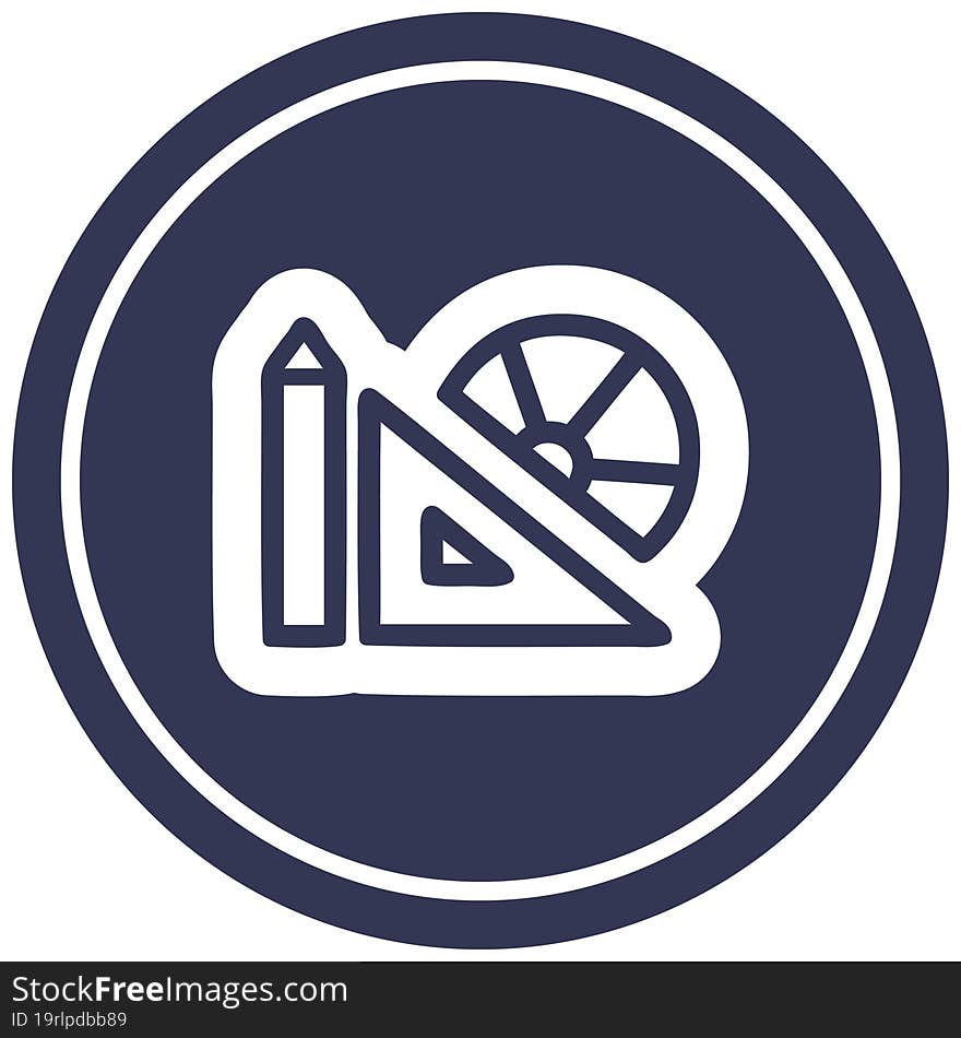 math equipment circular icon