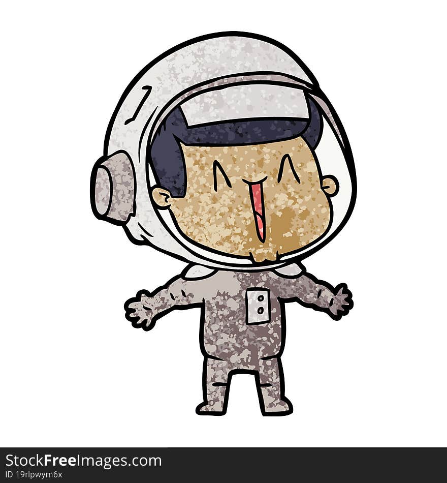 happy cartoon astronaut. happy cartoon astronaut