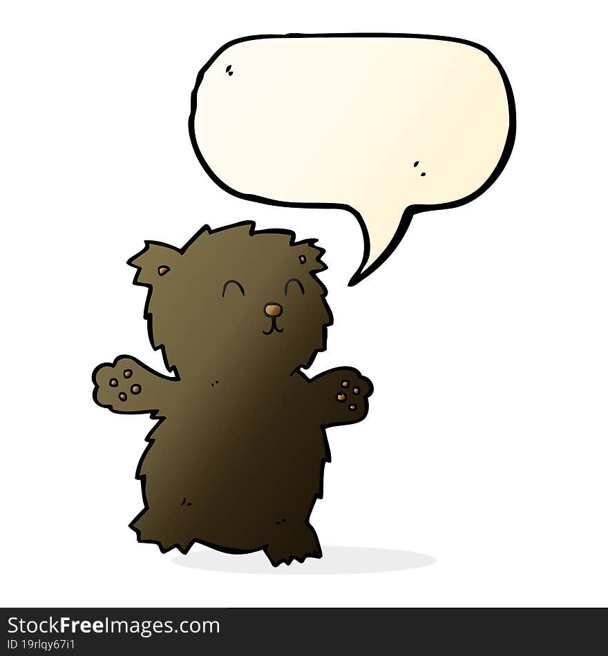 cartoon teddy bear with speech bubble