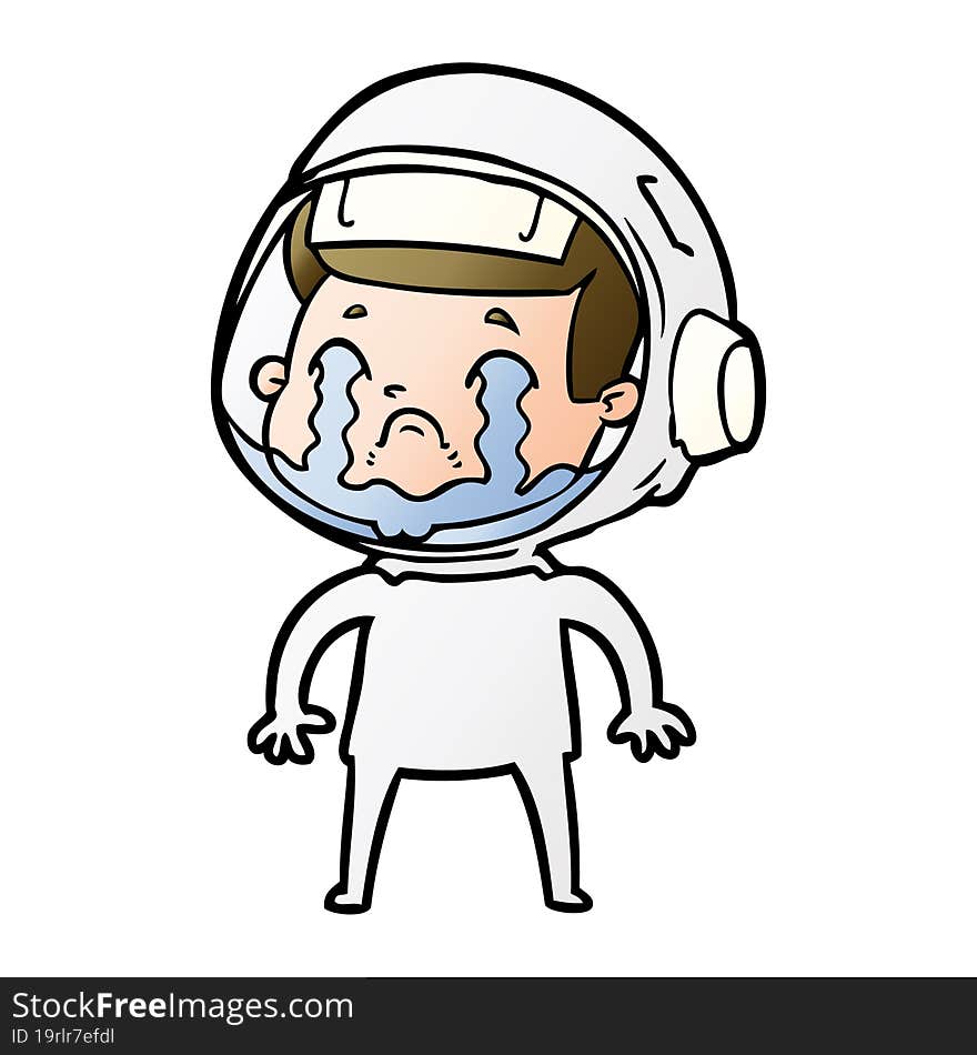 cartoon crying astronaut. cartoon crying astronaut