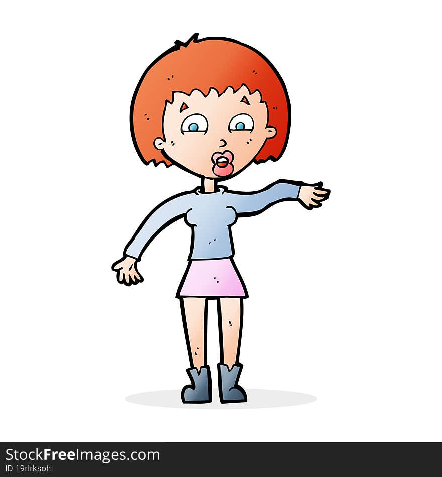 cartoon surprised woman