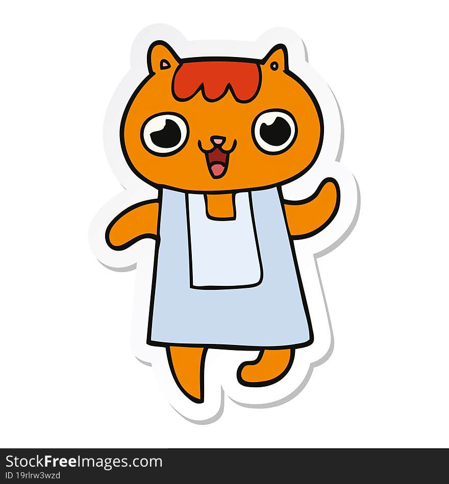 Sticker Of A Cartoon Cat