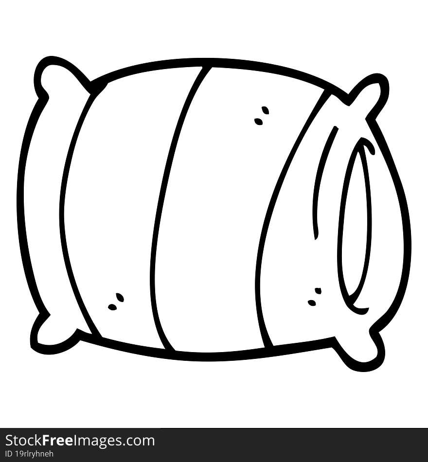 line drawing cartoon pillow