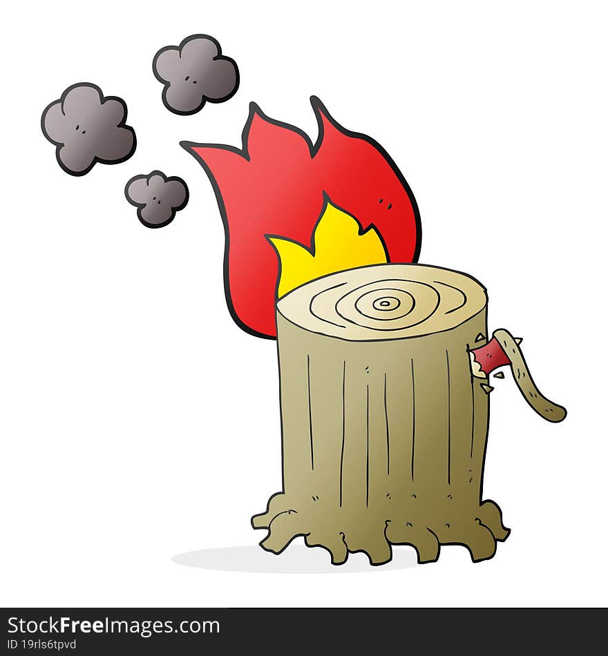 cartoon big tree stump