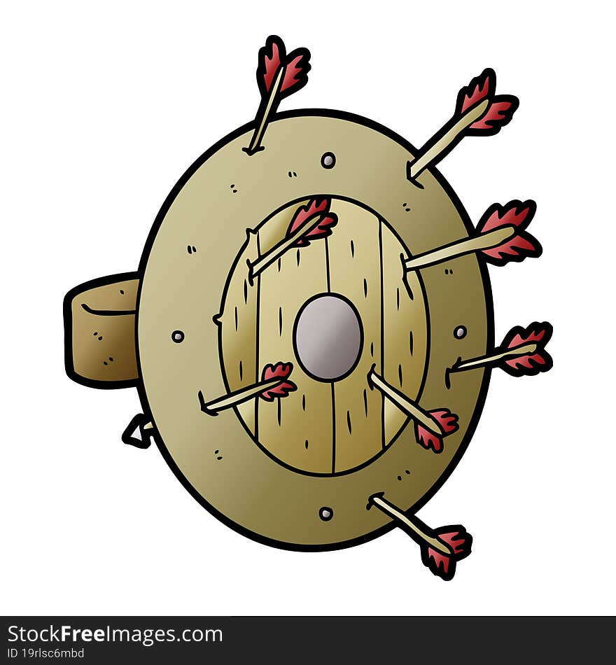 shield full of arrows. shield full of arrows