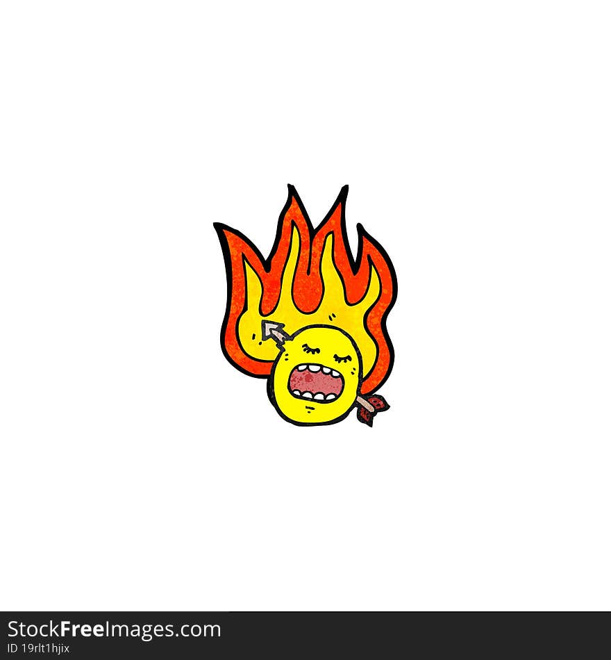 flaming emoticon face cartoon