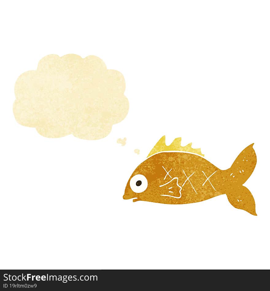 cartoon fish with thought bubble