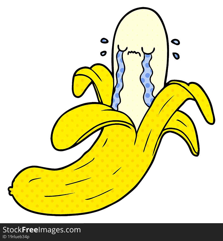 cartoon crying banana. cartoon crying banana