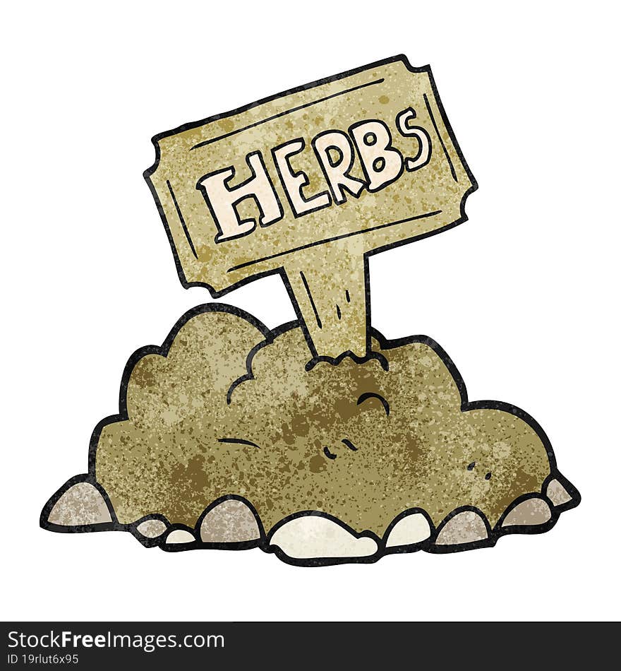 textured cartoon herbs sign