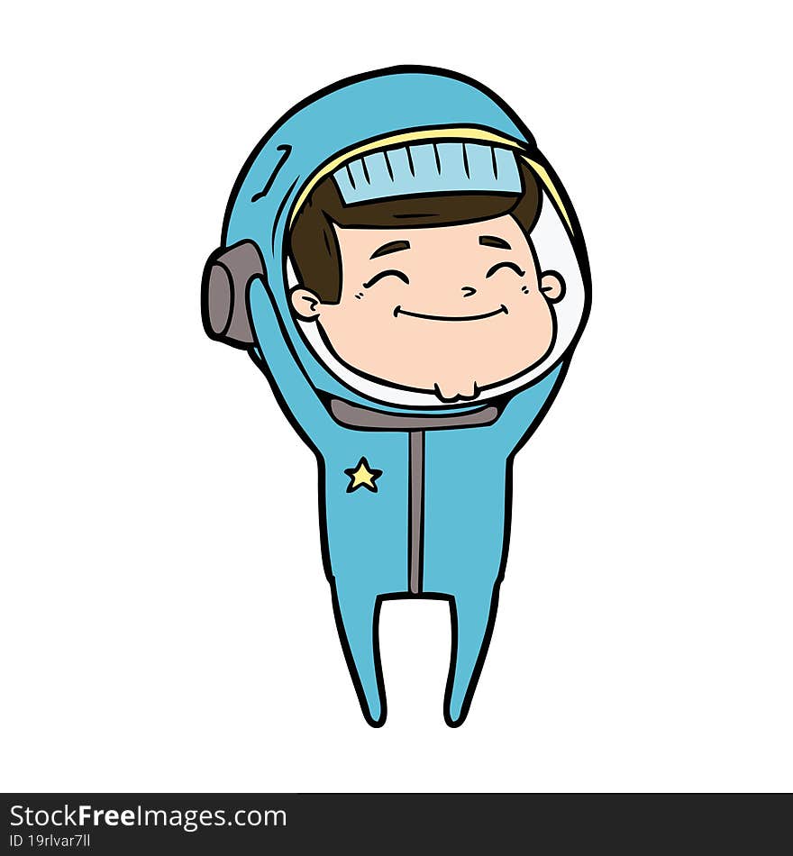 happy cartoon astronaut. happy cartoon astronaut