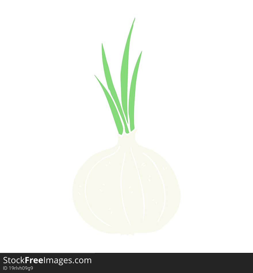 Flat Color Illustration Of A Cartoon Onion