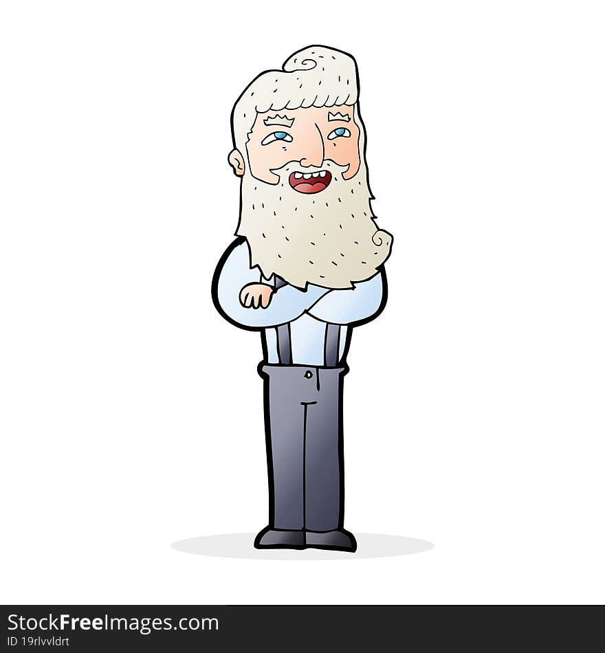 cartoon happy man with beard