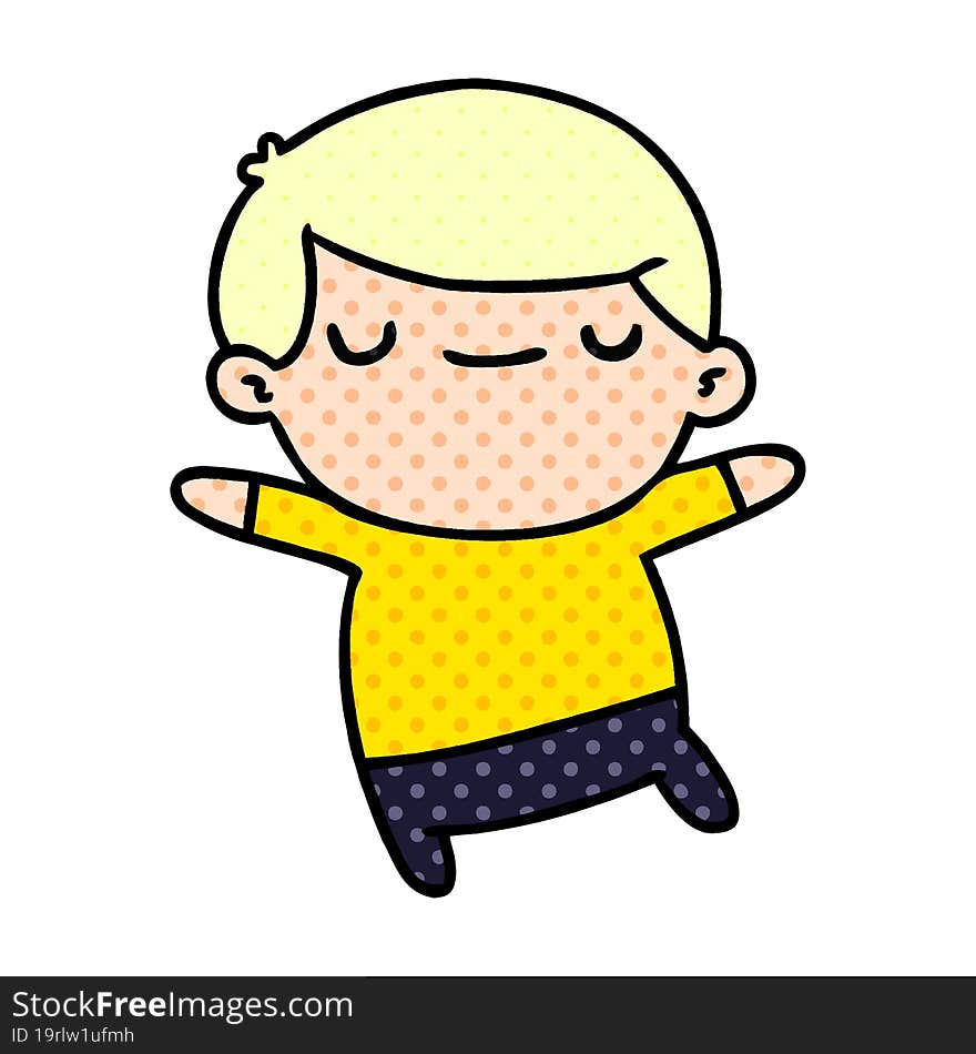 cartoon illustration of a kawaii cute boy. cartoon illustration of a kawaii cute boy