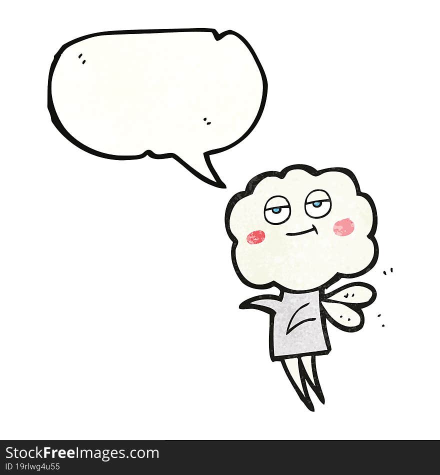 freehand drawn texture speech bubble cartoon cute cloud head imp