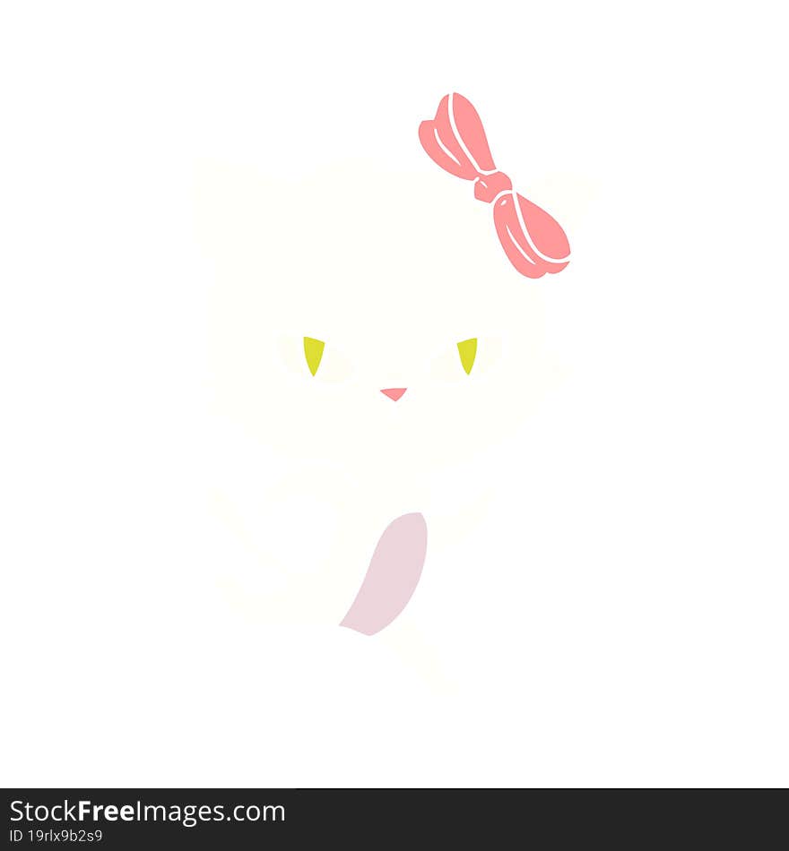 cute flat color style cartoon cat