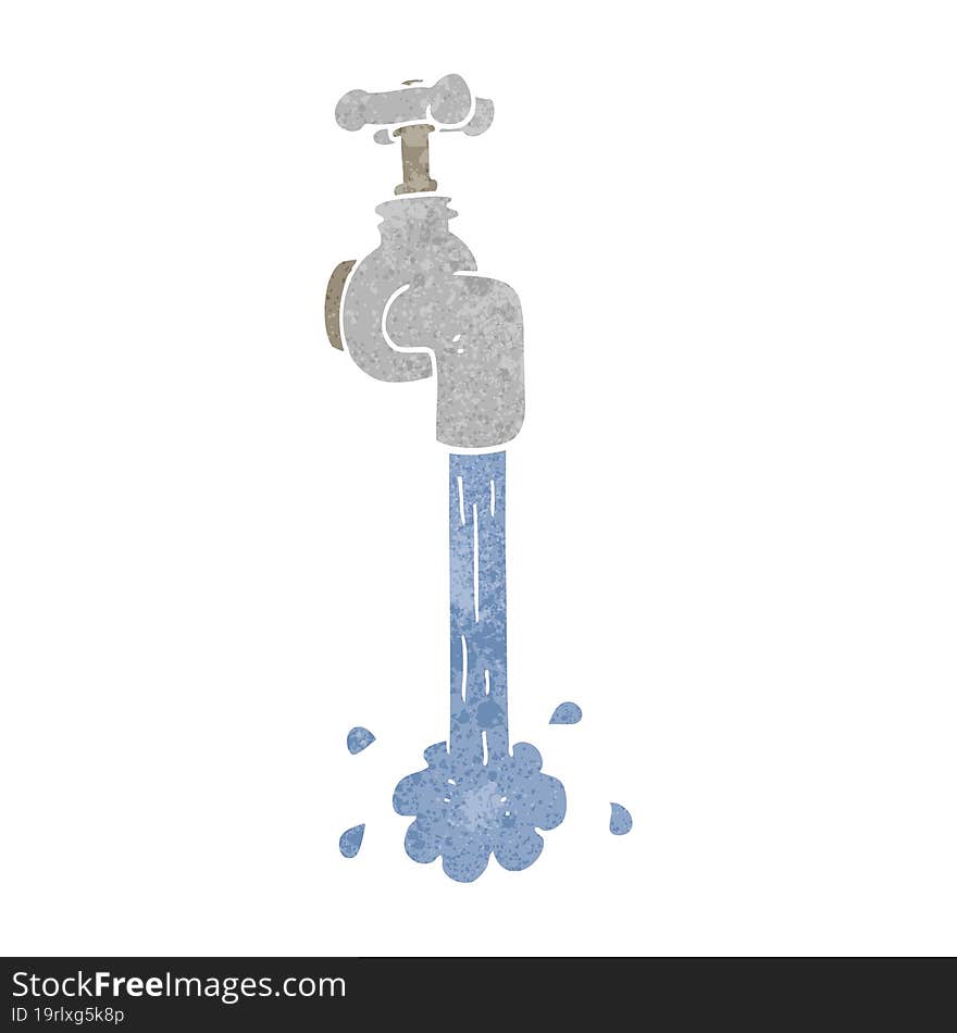 retro cartoon running faucet