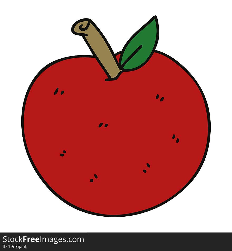 quirky hand drawn cartoon apple