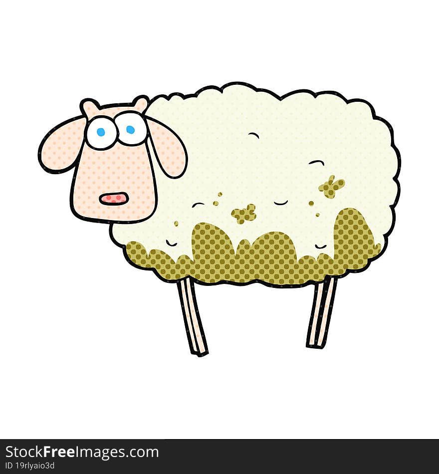 cartoon muddy sheep