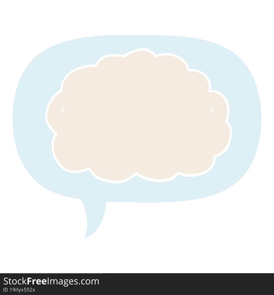 cartoon cloud and speech bubble in retro style