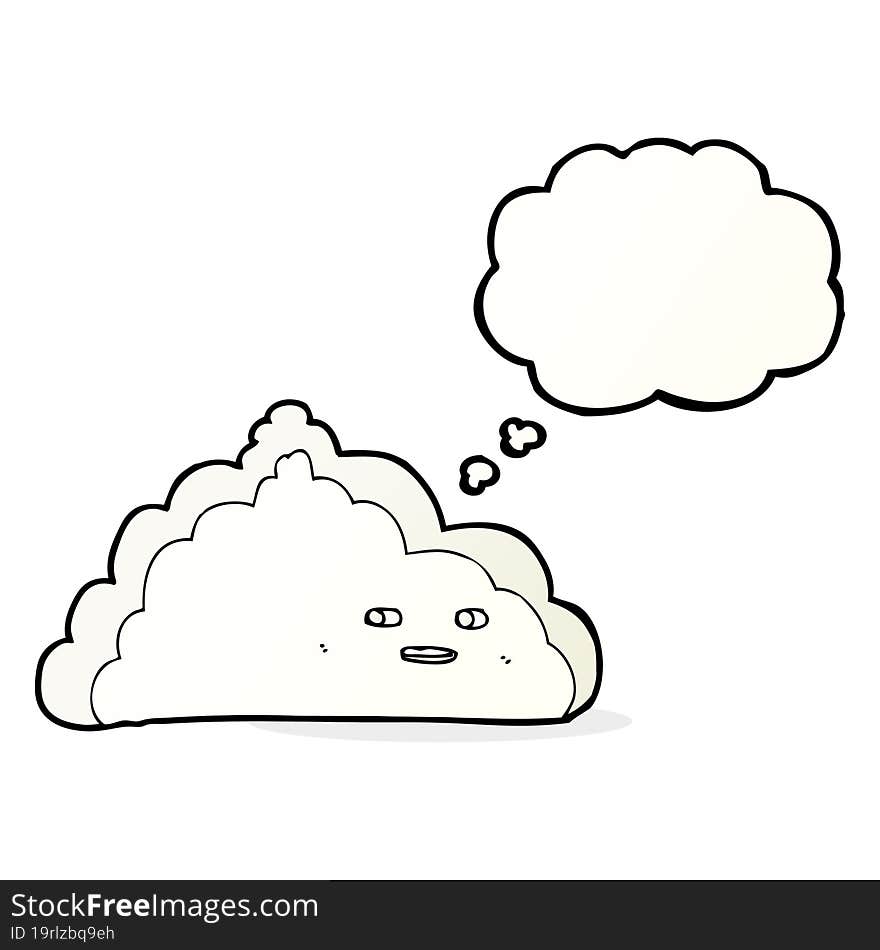 cartoon cloud with thought bubble