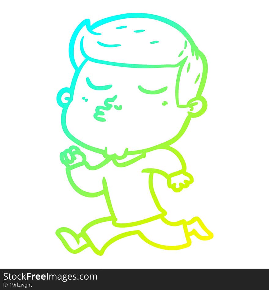 cold gradient line drawing cartoon model guy pouting