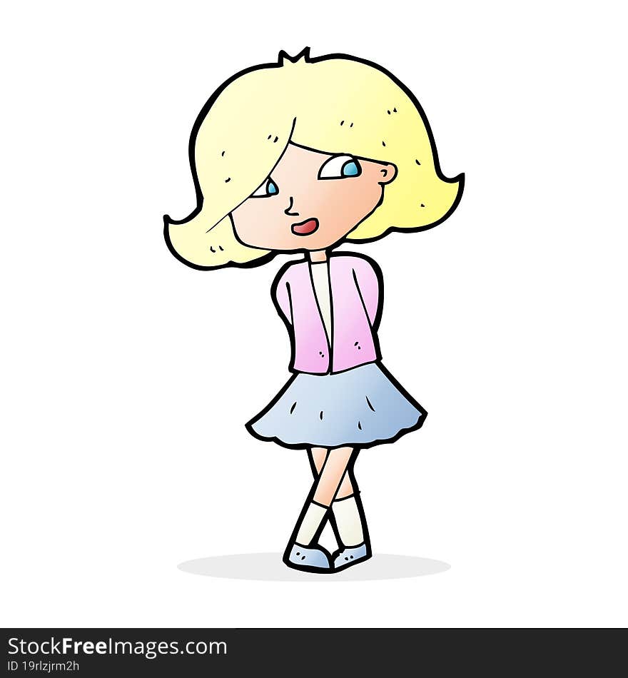 cartoon happy girl