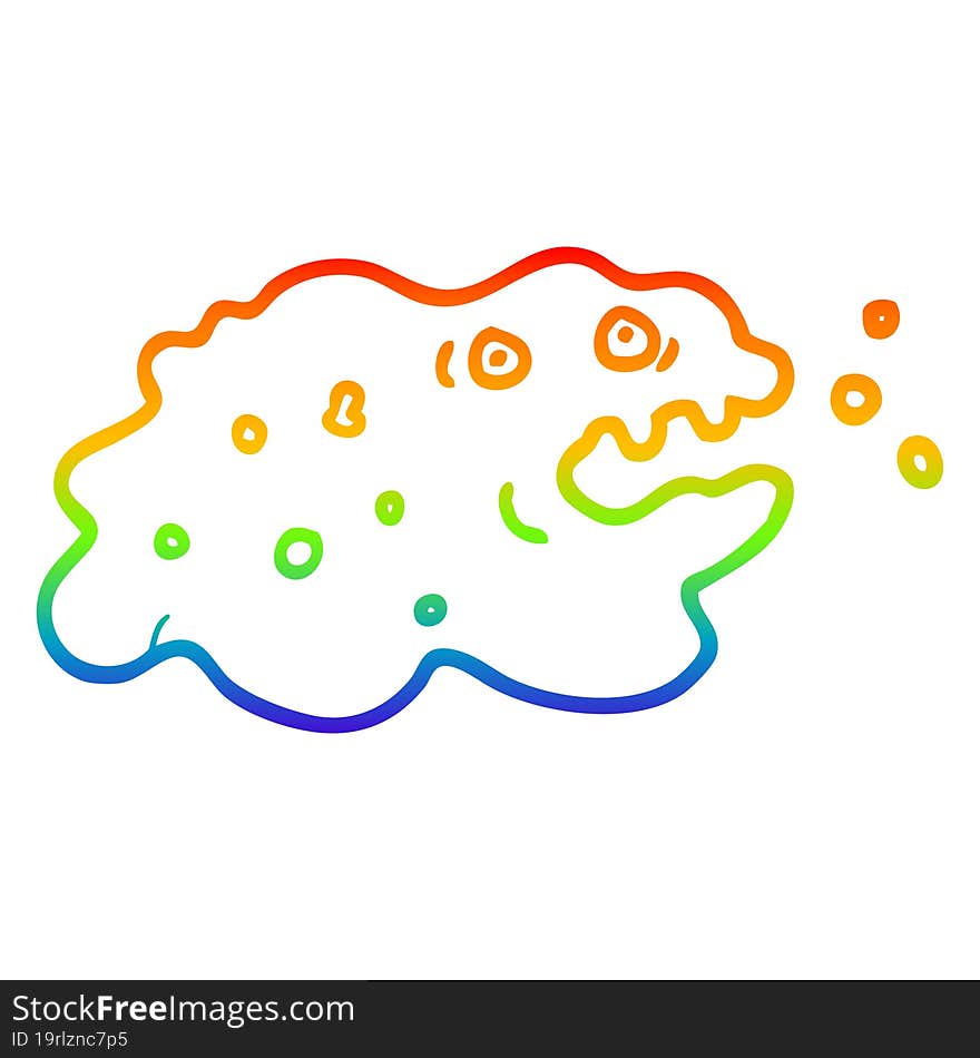 rainbow gradient line drawing of a cartoon germ