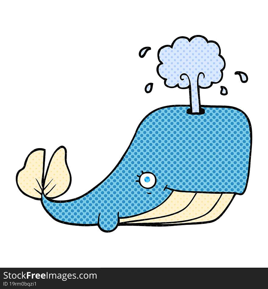 cartoon whale spouting water