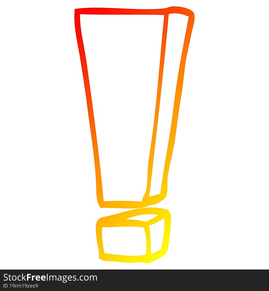 warm gradient line drawing cartoon exclamation mark