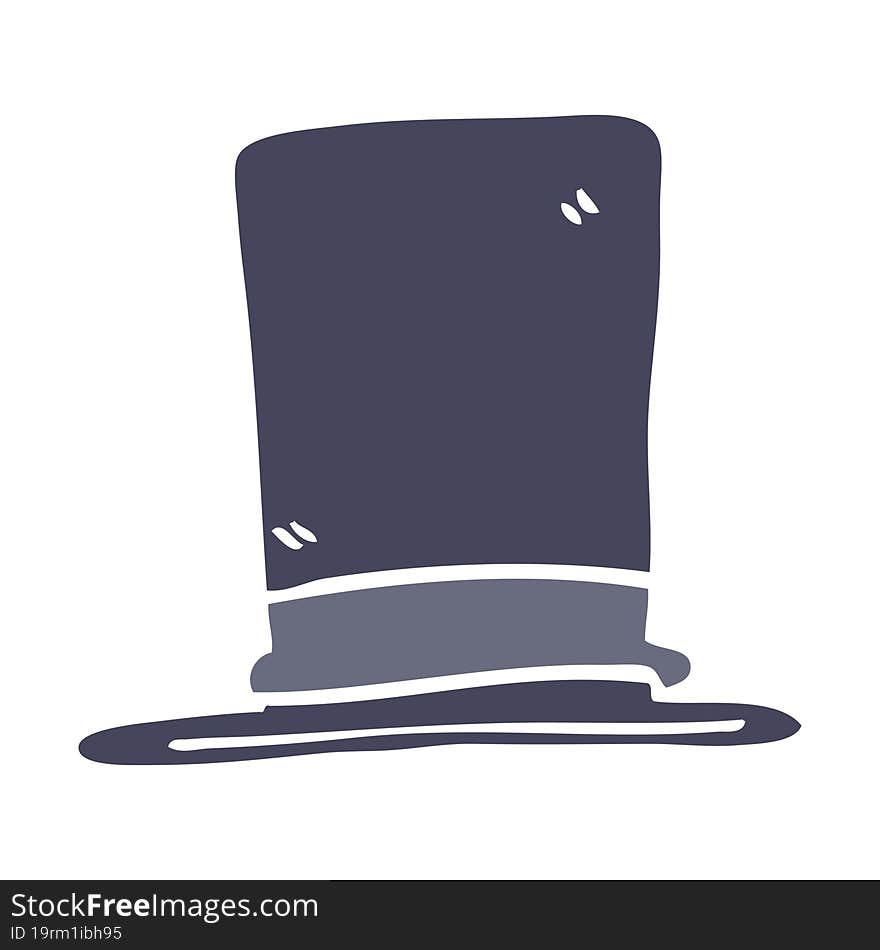 flat color illustration cartoon top hat