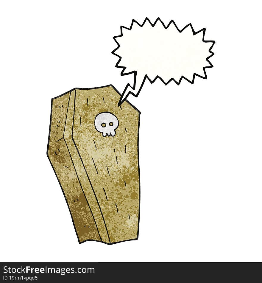 speech bubble textured cartoon spooky coffin