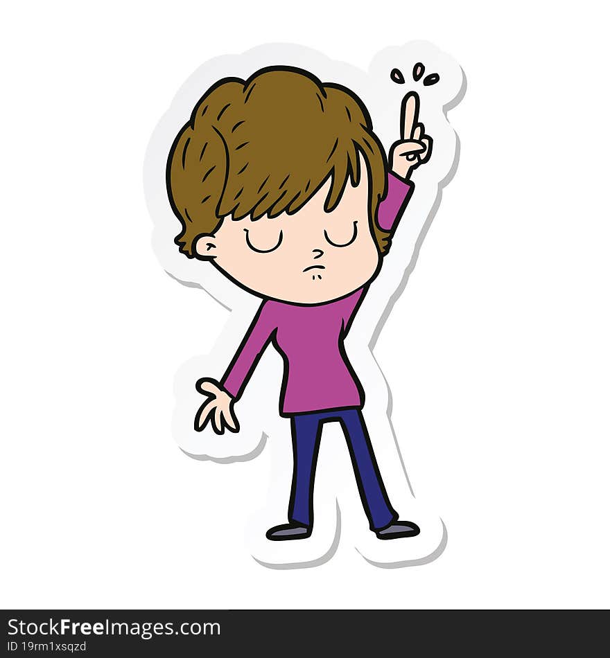 sticker of a cartoon woman