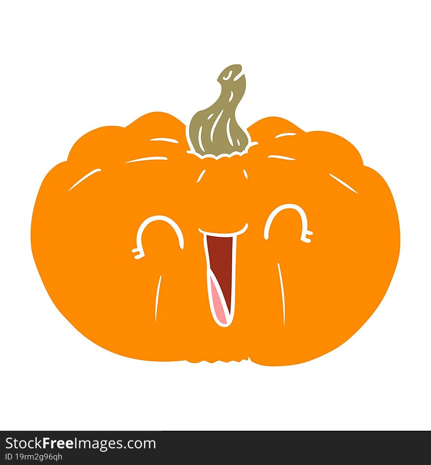 flat color style cartoon pumpkin