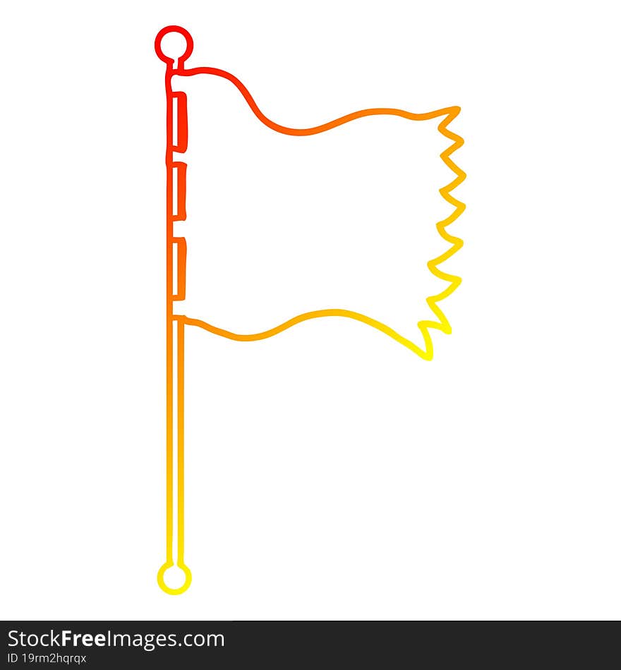 warm gradient line drawing cartoon waving flag