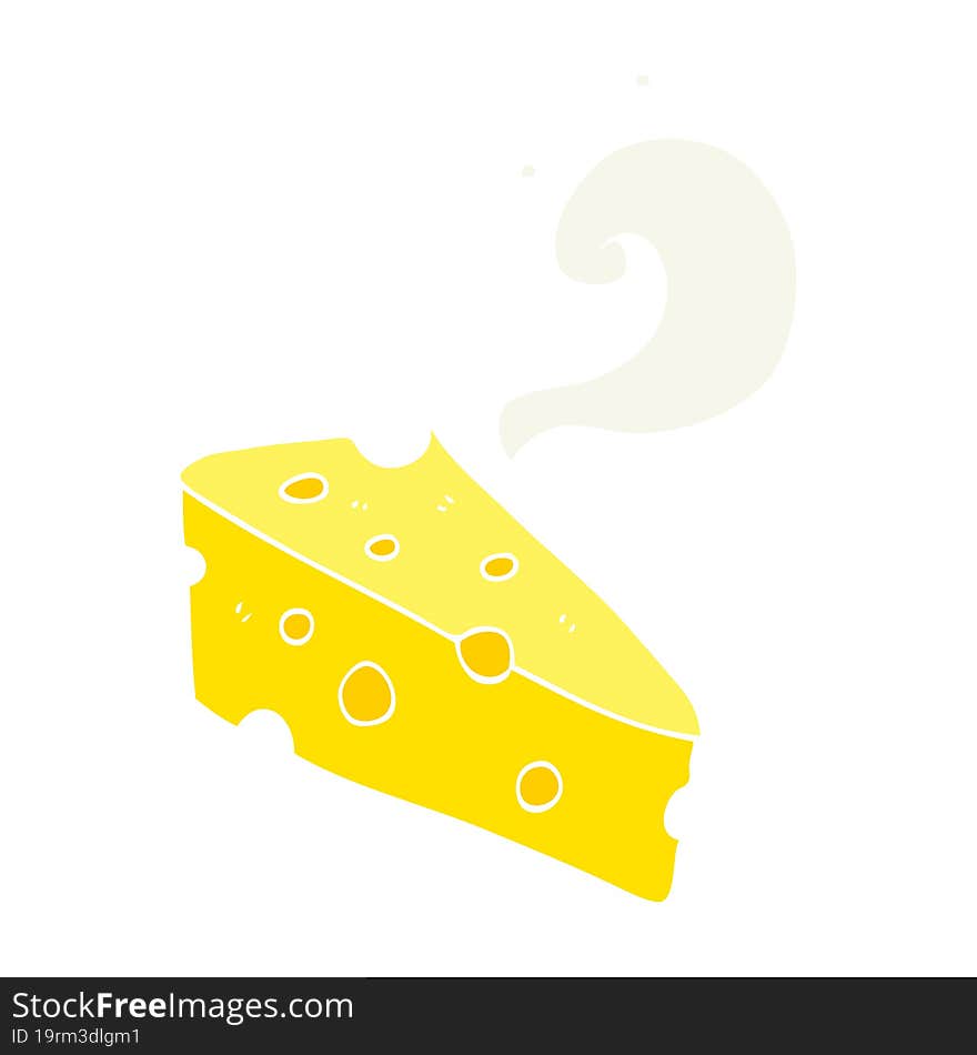 Flat Color Illustration Of A Cartoon Cheese