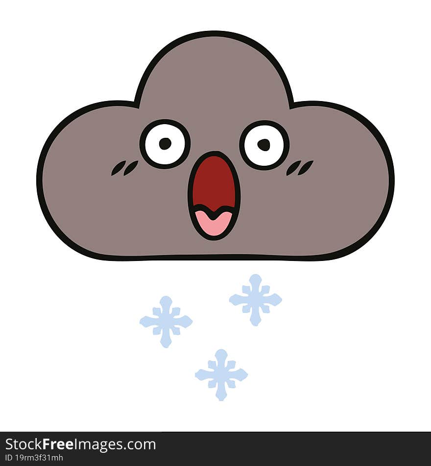 cute cartoon storm snow cloud