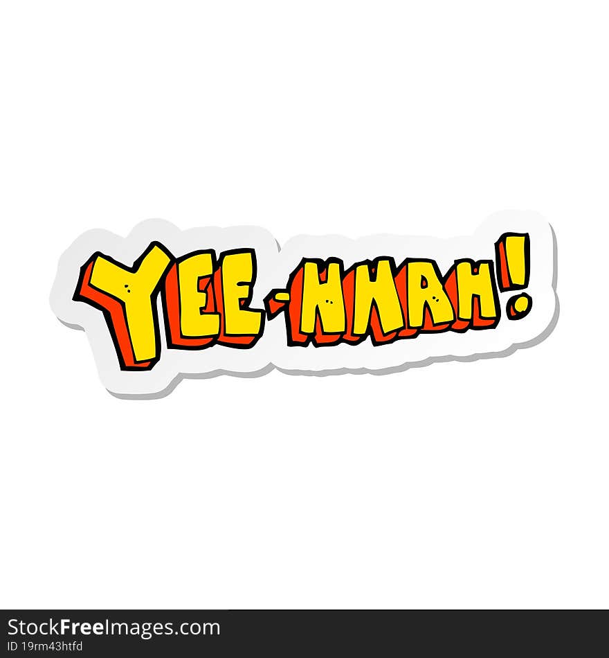 sticker of a yee hah cartoon