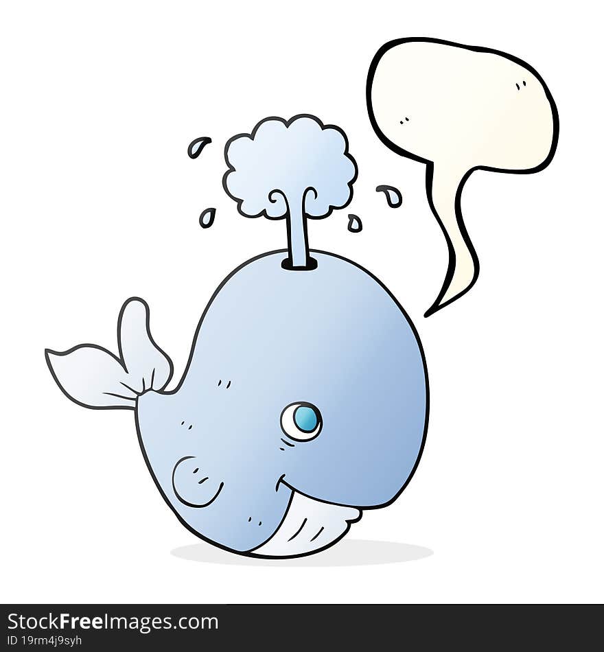 speech bubble cartoon whale spouting water