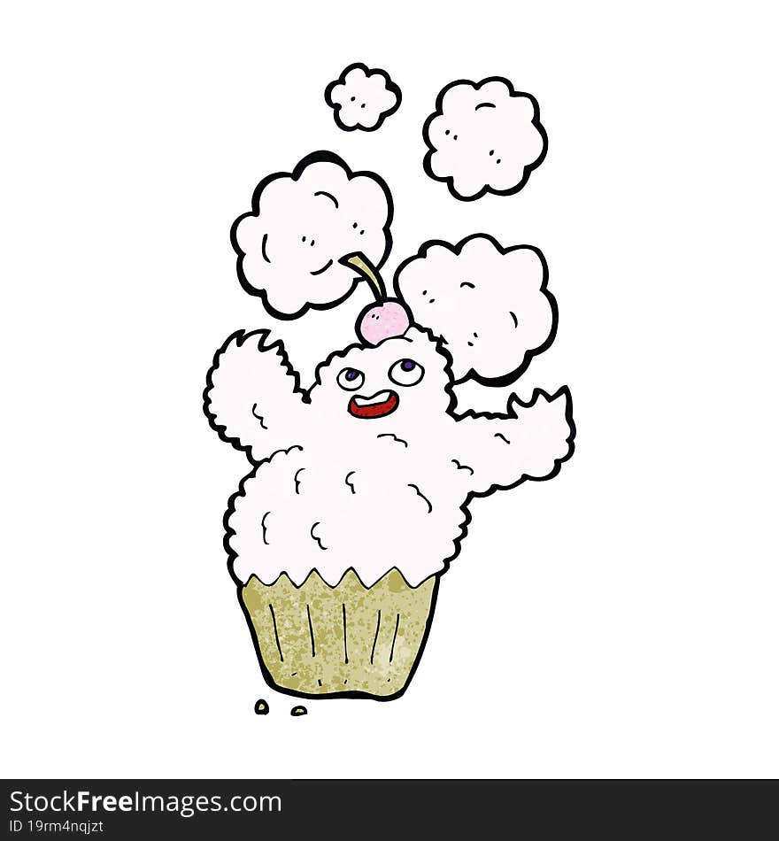 cartoon cupcake monster