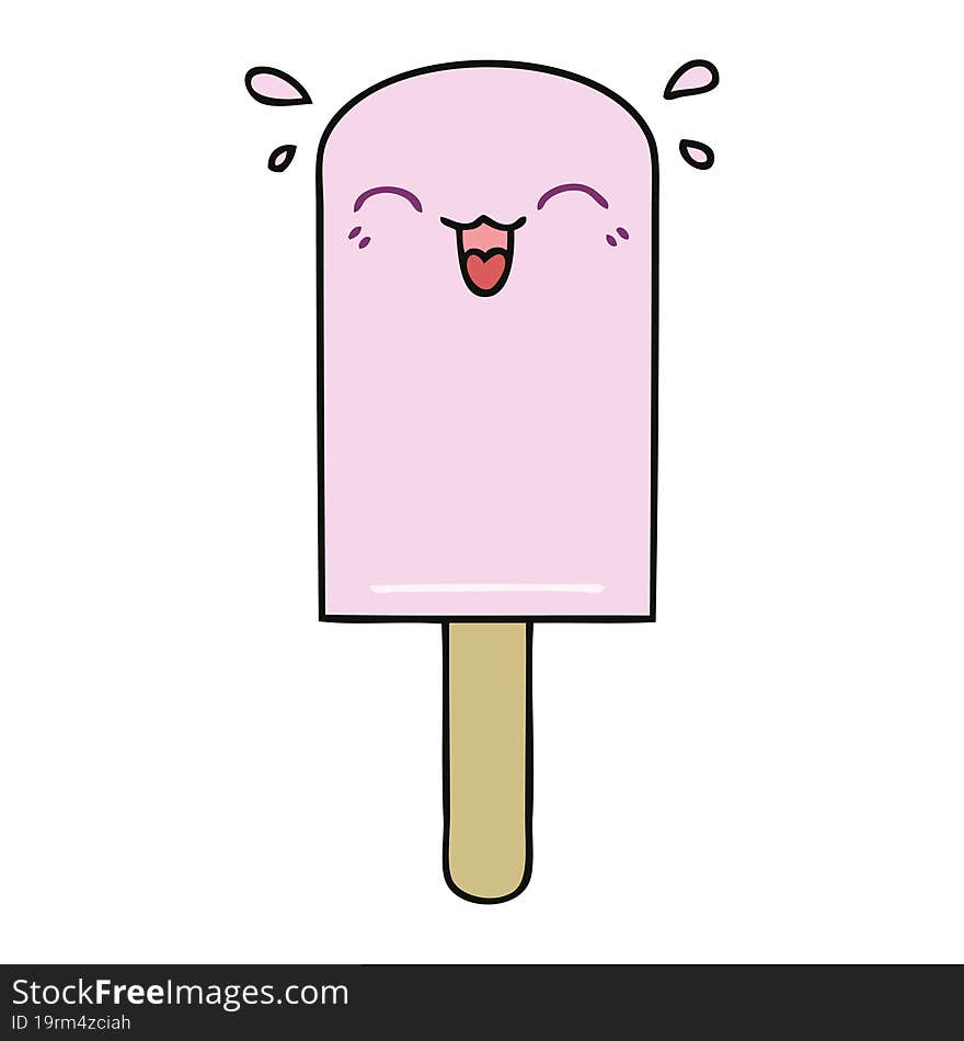 quirky hand drawn cartoon ice lolly