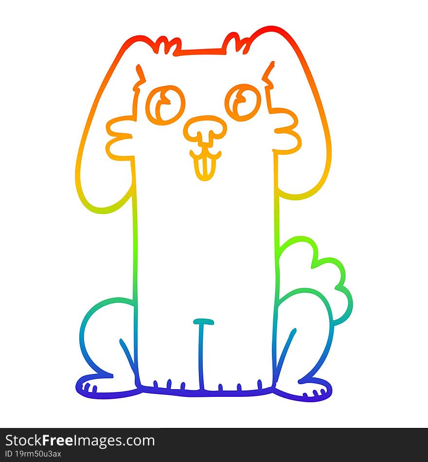 rainbow gradient line drawing cartoon cute bunny