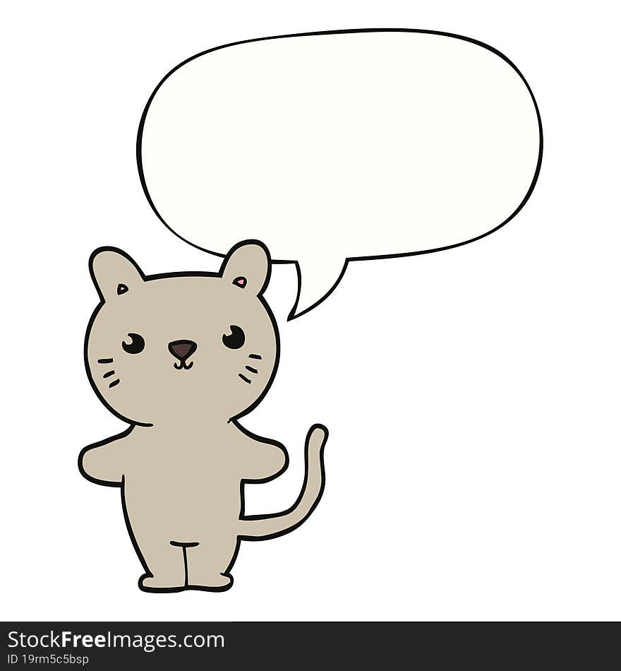 cartoon cat and speech bubble