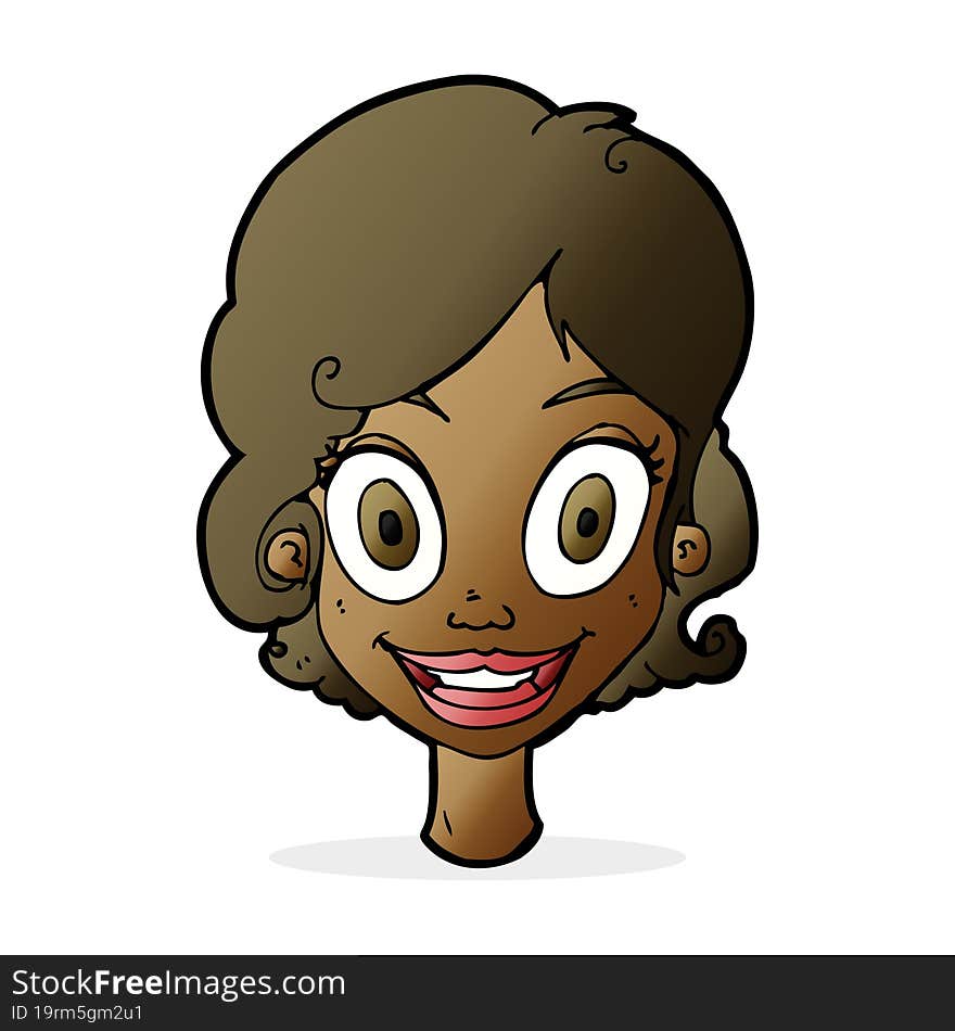 cartoon happy woman