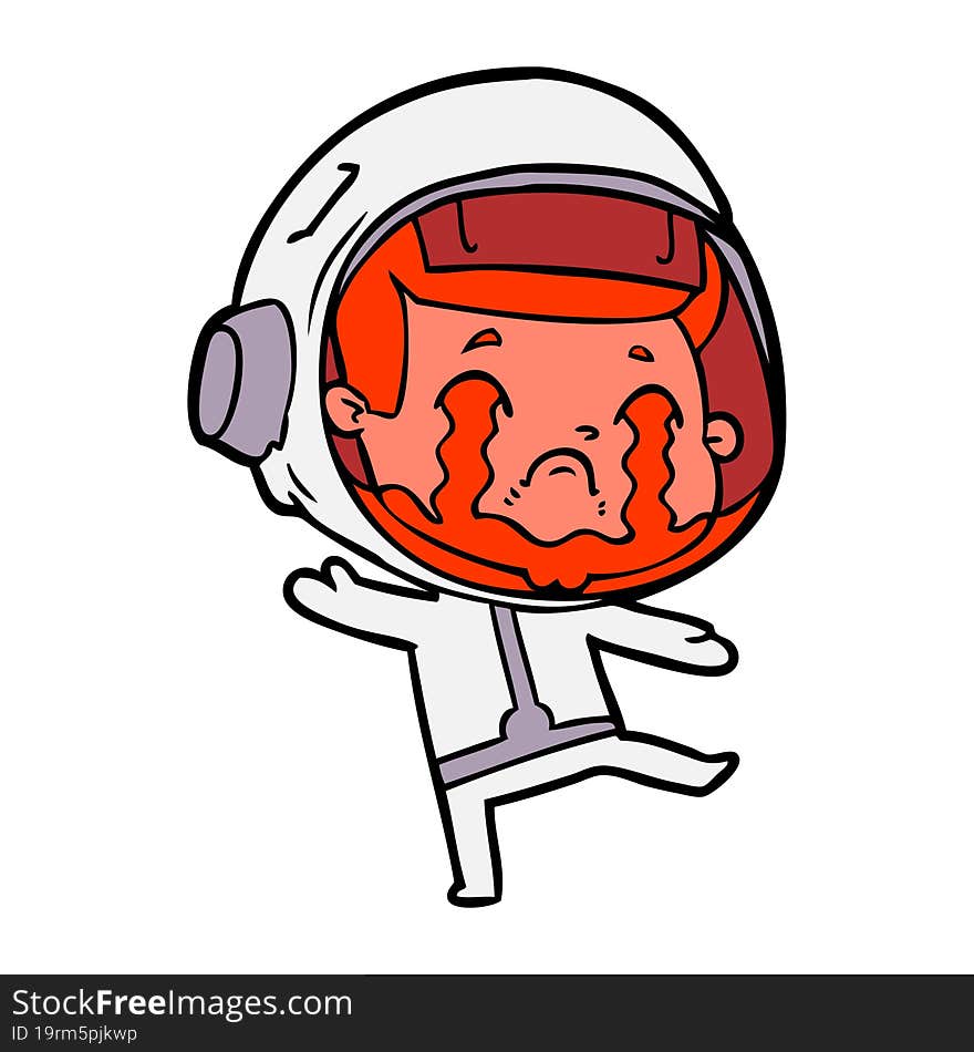 cartoon crying astronaut. cartoon crying astronaut